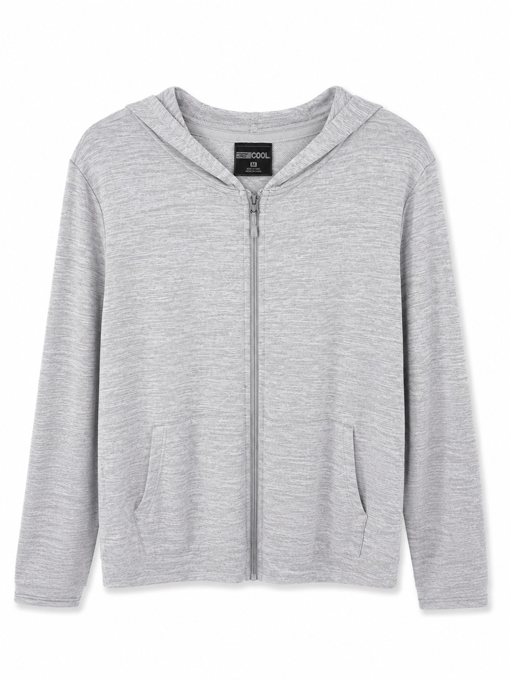 BE COOL Men’s Light Gray Zip-Up Hoodie Sweater